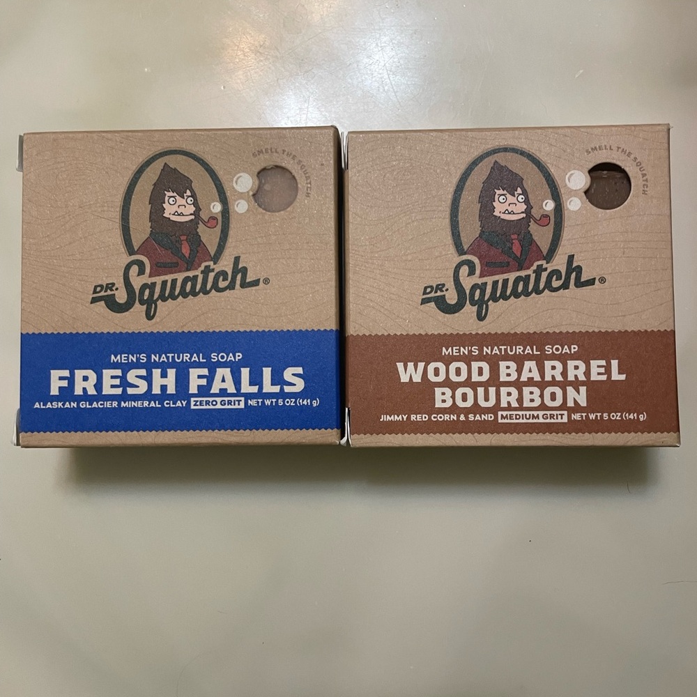 Dr. Squatch Men's Natural Soap Set - Fresh Falls and Wood Barrel Bourbon